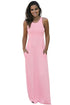 Pale Pink Racerback Maxi Dress with Pockets